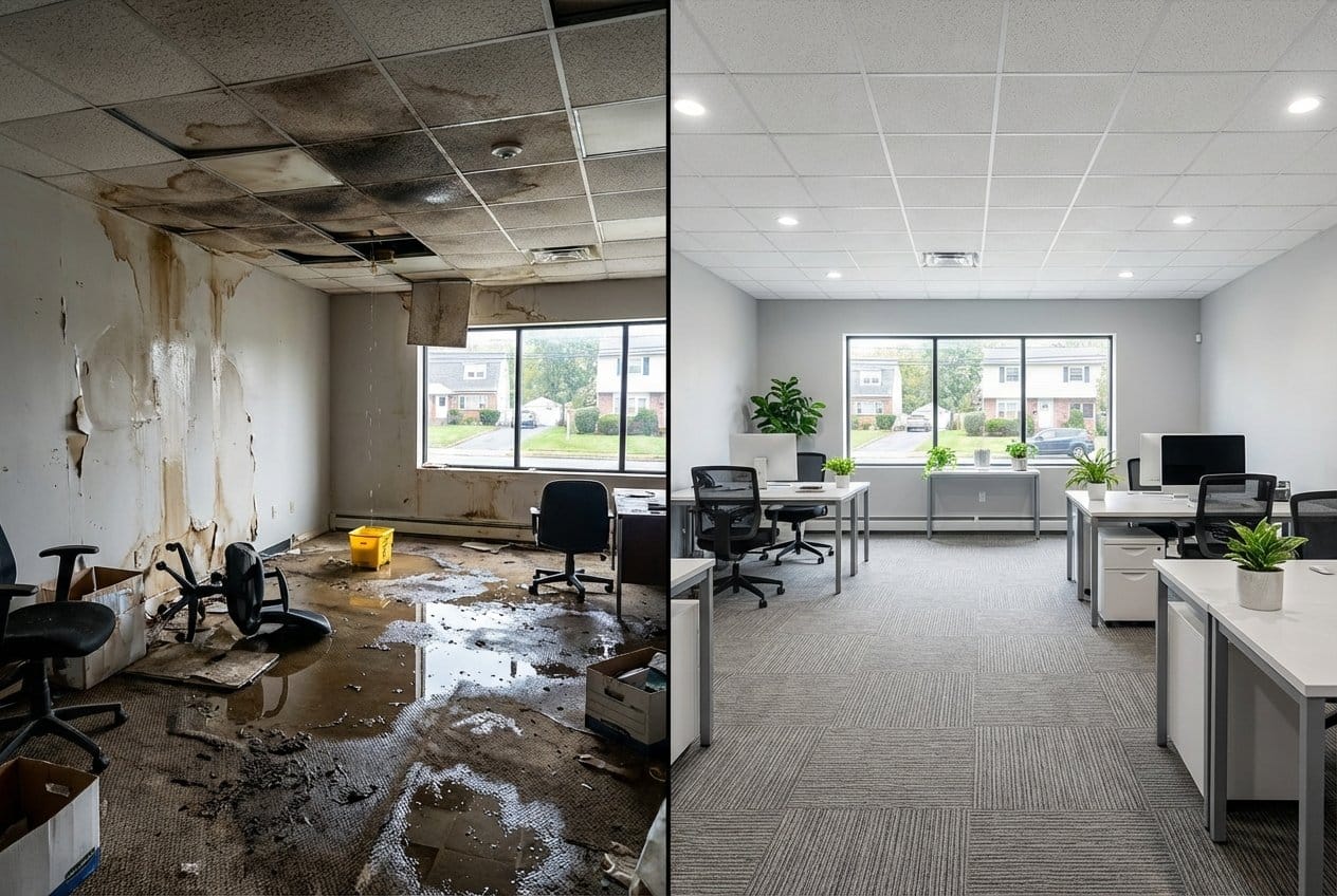 Structural Drying & Dehumidification restoration β commercial office space of commercial property in Fair Lawn, NJ